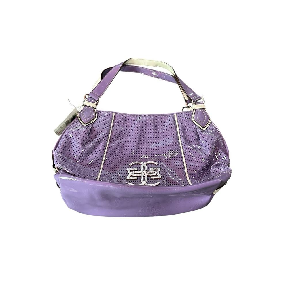 genna derossi platinum collection purple shoulder tote‎ bag purse